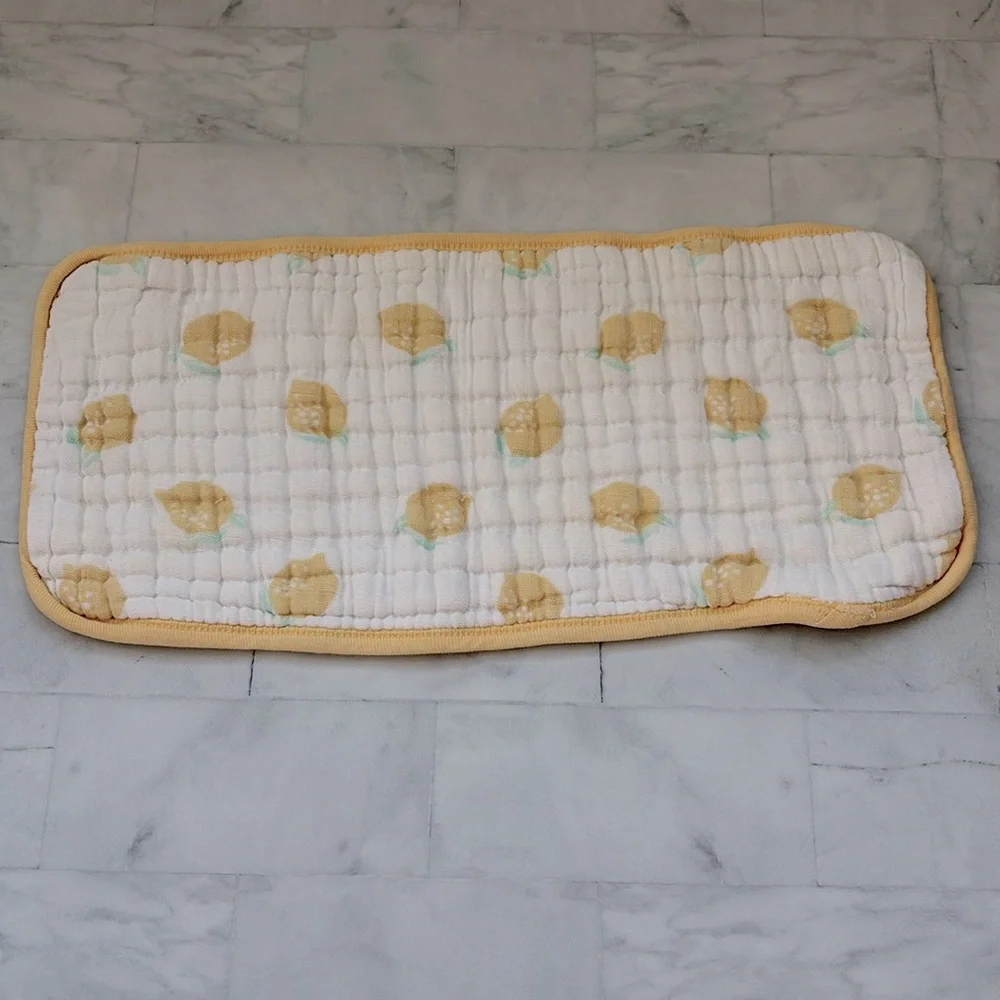 Monica + Andy Organic Cotton Muslin Burp Cloth in “Lovely Lemon”